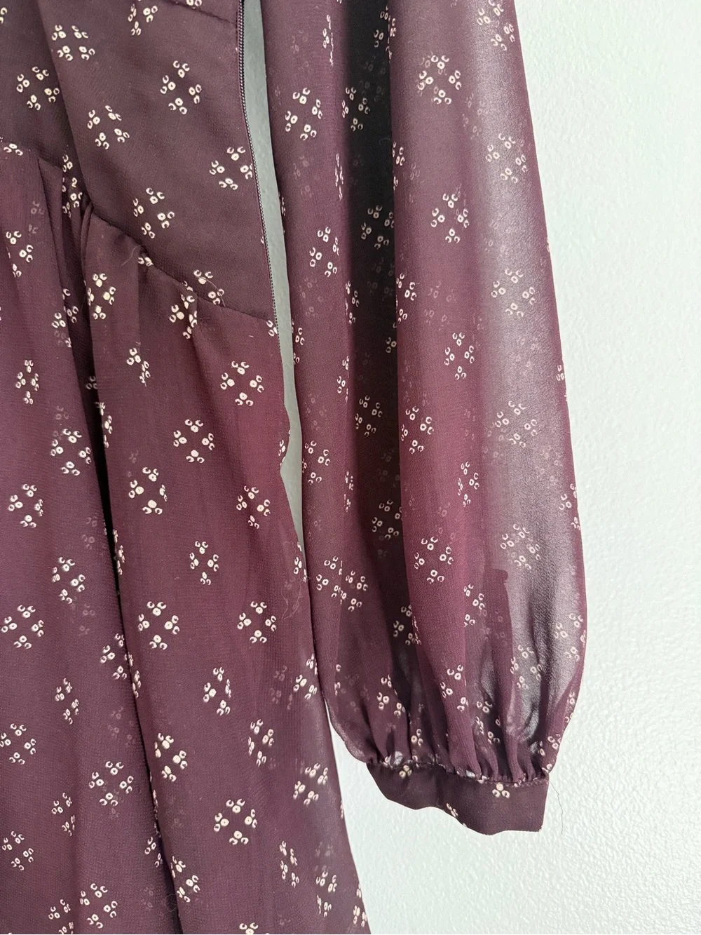 Long Sleeve Plum Floral Print Dress